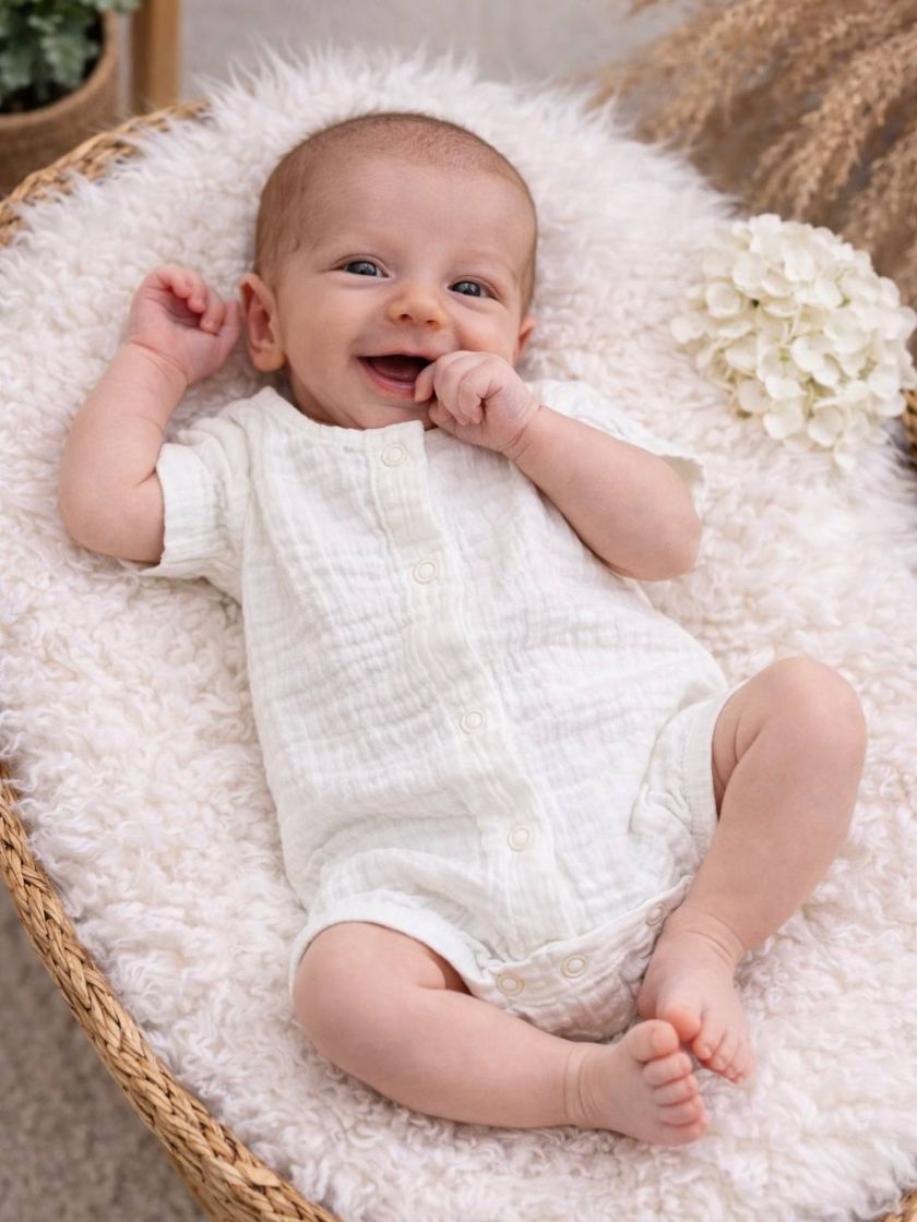 ❤ Боді мусліновий на кнопках, 56см. Принт - Молочний (#19751827) ✓ Anna Konvert