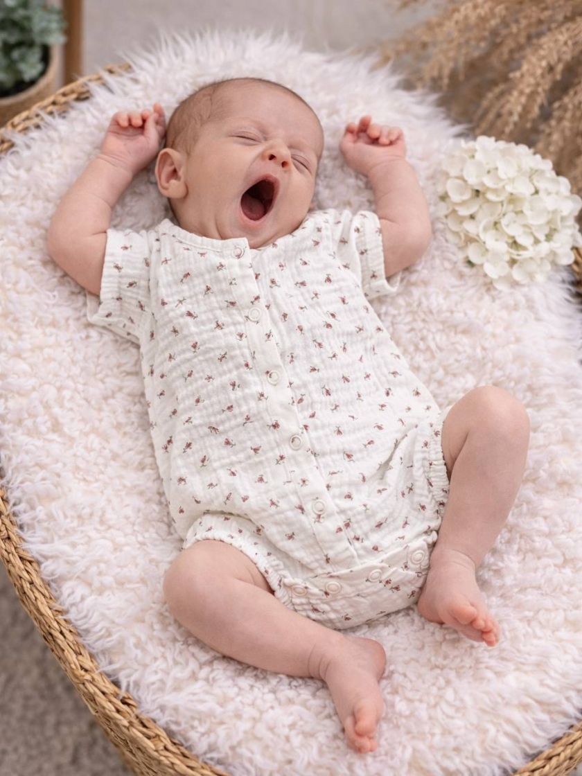 ❤ Боді мусліновий на кнопках, 56см. Принт - Квітки (#14970179) ✓ Anna Konvert