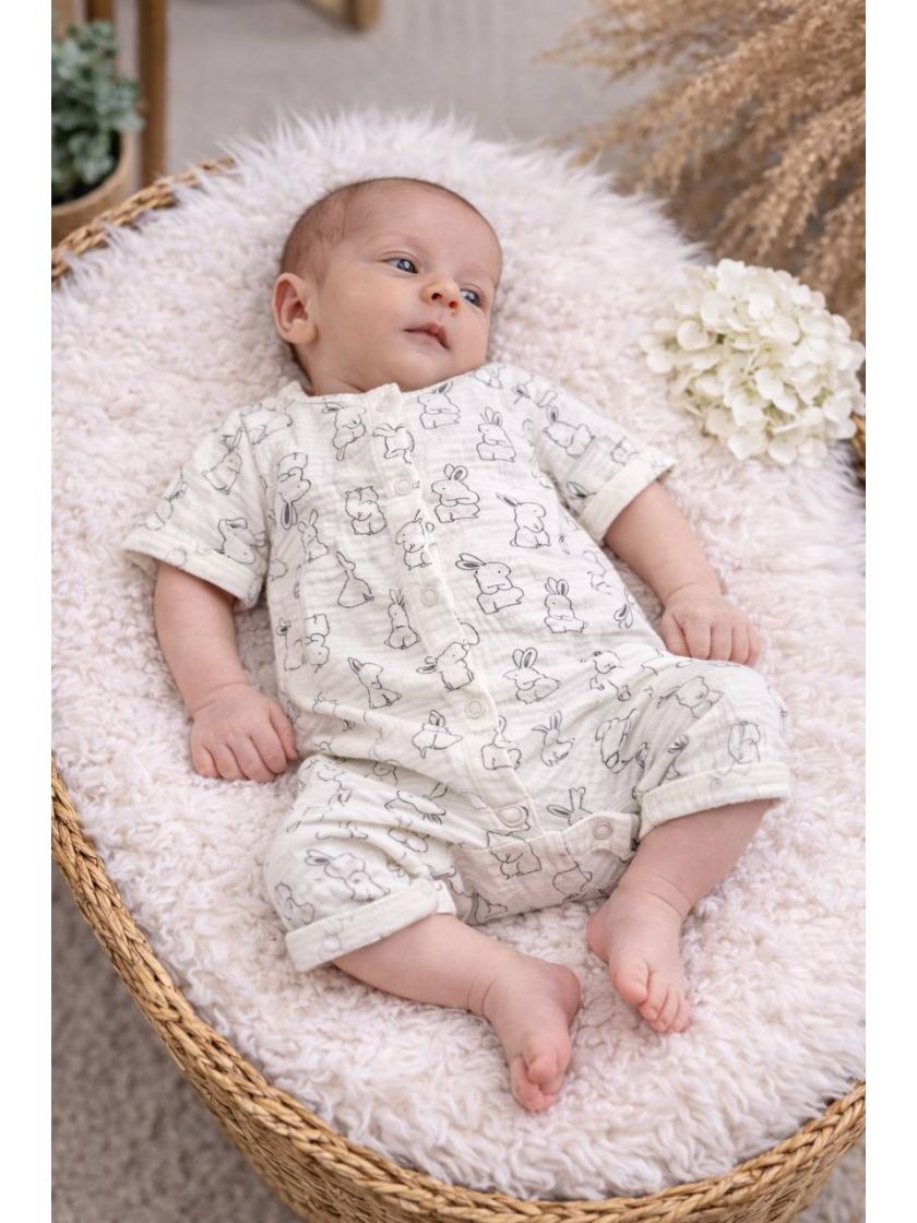 ❤ Чоловічок-пісочник мусліновий, 68 см. Принт - Зайці контур (#47268434) ✓ Anna Konvert