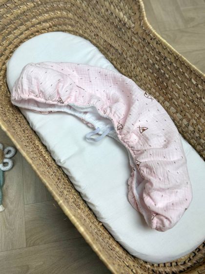 ❤ Простирадло муслін непромакаюче у візочок на гумці. Колір - Вігвам на рожевому (#47109889) ✓ Anna Konvert 2