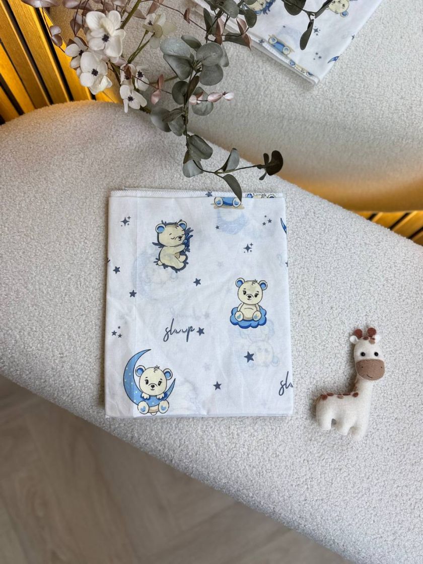 ❤ Пелюшки бавовняні. Принт - Ведмедик на місяці, блакитний (#92179028) ✓ Anna Konvert