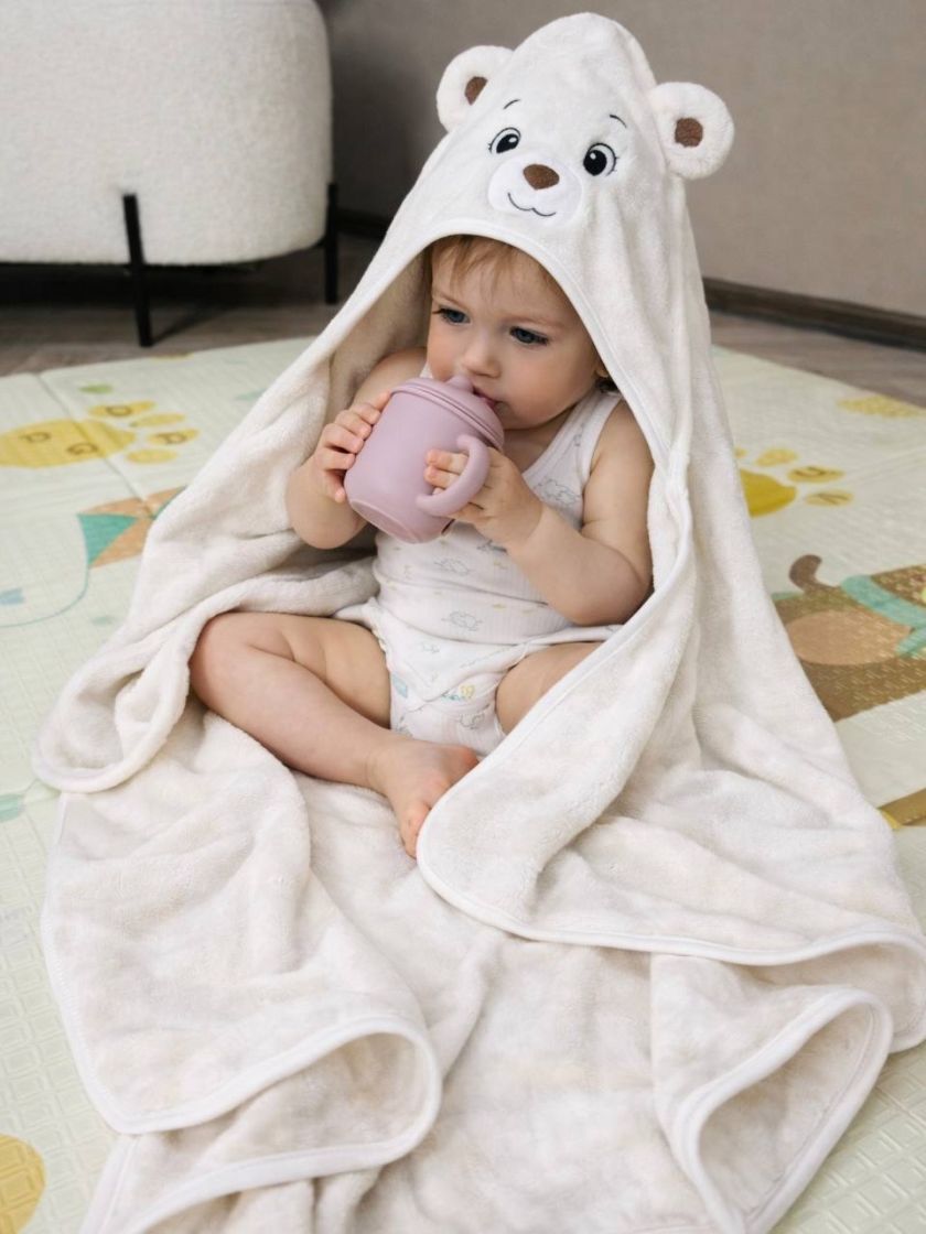 ❤ Рушник-кутик дитячий, 80*80 см. Колір - Ведмедик білий (#49787338) ✓ Anna Konvert