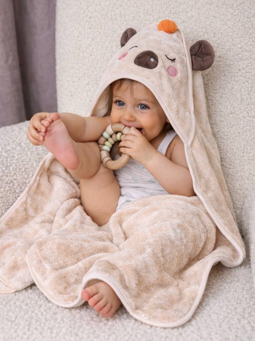 ❤ Рушник-кутик дитячий, 80*80 см. Колір - Капібара бежева (#41334615) ✓ Anna Konvert