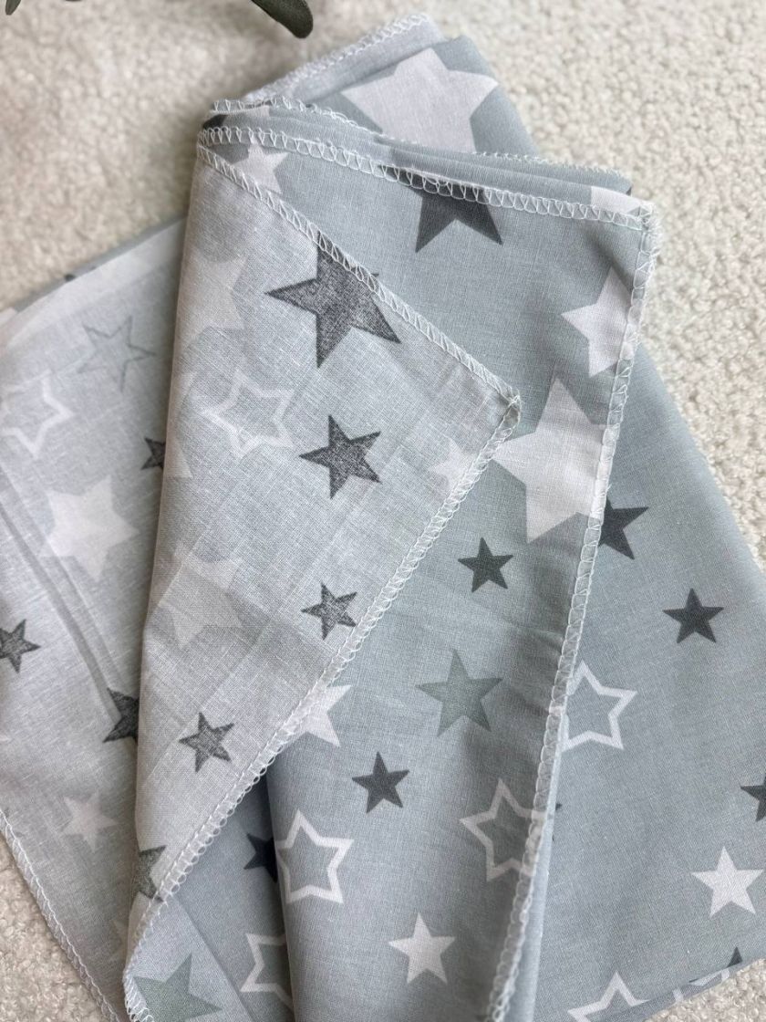 ❤ Пелюшки бавовняні. Принт - Зірки різні на сірому (#31476952) ✓ Anna Konvert