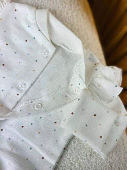 ❤ Чоловічок з шапочкою на байці, Smile. Принт - Різнокольорові крапочки. Розмір - 56 (#7609029) ✓ Anna Konvert 2