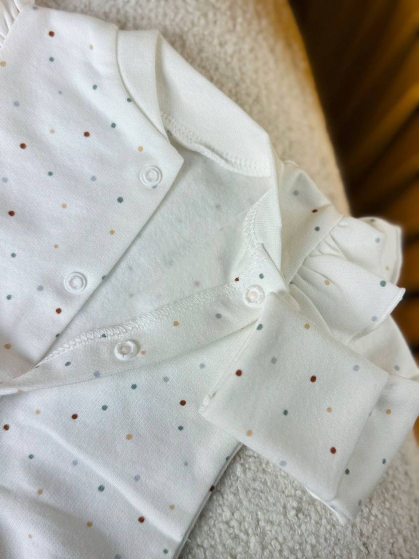 ❤ Чоловічок з шапочкою на байці, Smile. Принт - Різнокольорові крапочки. Розмір - 56 (#7609029) ✓ Anna Konvert