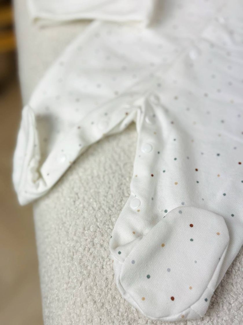 ❤ Чоловічок з шапочкою на байці, Smile. Принт - Різнокольорові крапочки. Розмір - 56 (#7609029) ✓ Anna Konvert