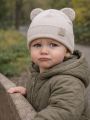 ❤ Шапка демісезонна з вушками Тедді. Принт - Кремовий світліший (#58601561) ✓ Anna Konvert
