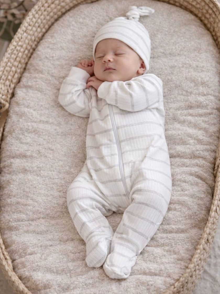 ❤ Чоловічок з шапочкою на блискавці ,інтерлок 56 Бджілка. Принт - Молочний в смужку (#93445416) ✓ Anna Konvert