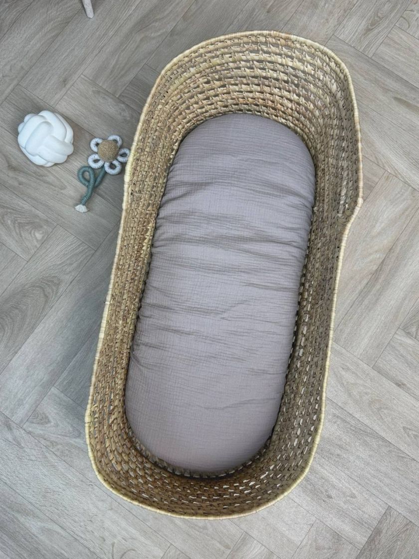 ❤ Простирадло муслін непромакаюче у візочок на гумці. Колір - Бежевий (#4624959) ✓ Anna Konvert