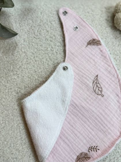 ❤ Слюнявчик, нагрудник мусліновий, непромакаючий. Принт - Листочки на ніжно рожевому (#41821506) ✓ Anna Konvert 2