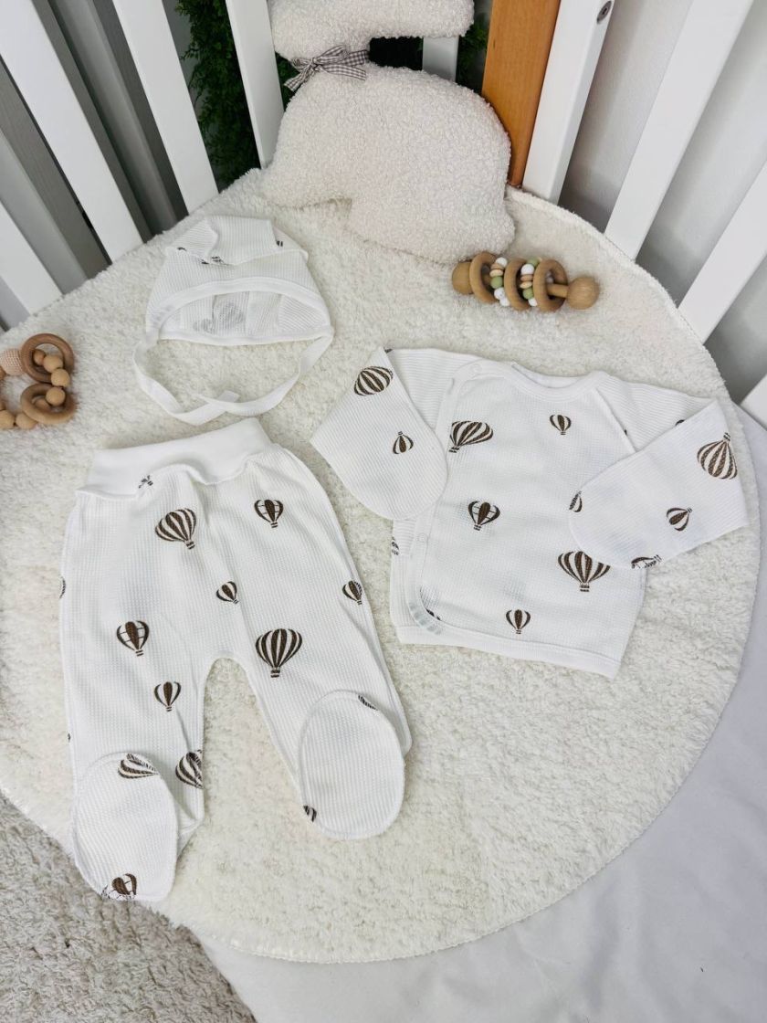 ❤ Комплект 3ка з сорочкою інтерлок 56см. Принт - Бежеві повітряні кулі (#51225178) ✓ Anna Konvert