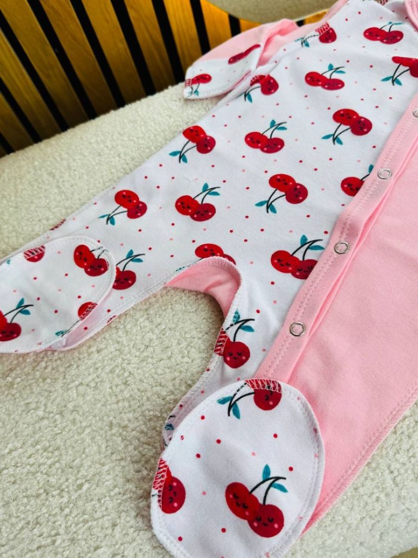 ❤ Чоловічок з шапочкою інтерлок, БО. Принт - Вишеньки. Розмір - 62 (#39066972) ✓ Anna Konvert