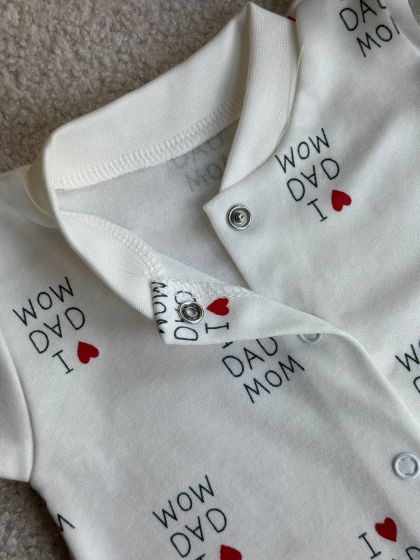 ❤ Чоловічок-пісочник, інтерлок. Принт - I love mom dad. Розмір - 62-68 (#13704594) ✓ Anna Konvert 2