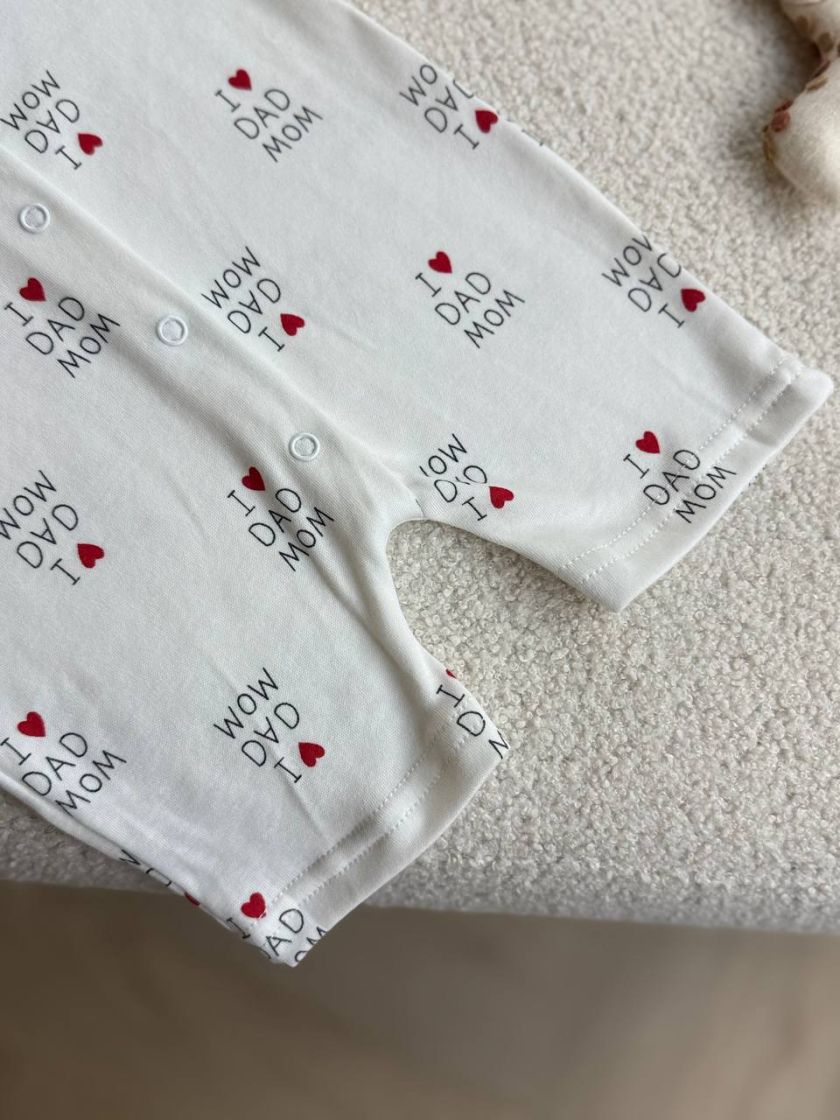 ❤ Чоловічок-пісочник, інтерлок. Принт - I love mom dad. Розмір - 62-68 (#13704594) ✓ Anna Konvert