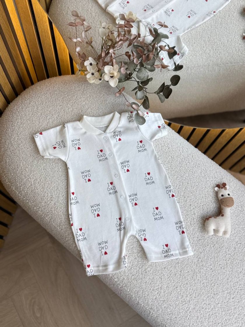 ❤ Чоловічок-пісочник, інтерлок. Принт - I love mom dad. Розмір - 68-74 (#50987510) ✓ Anna Konvert