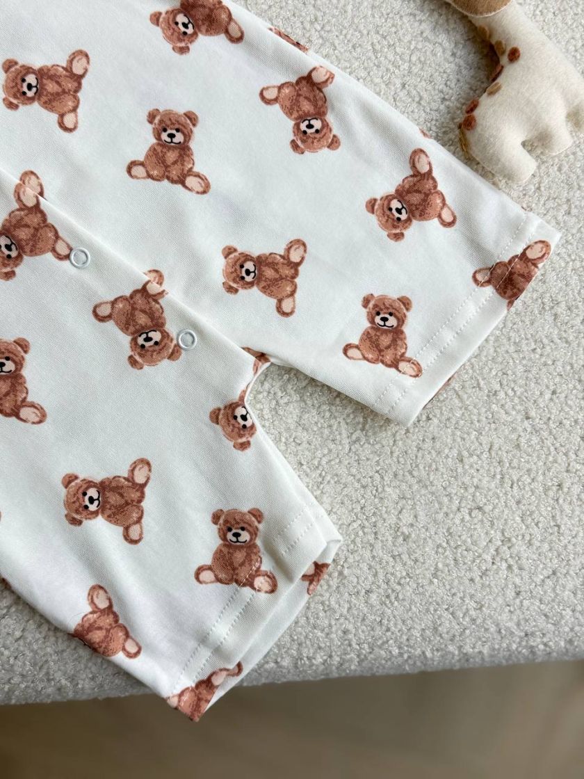 ❤ Чоловічок-пісочник, інтерлок. Принт - Ведмедик сидячий. Розмір - 68-74 (#26295982) ✓ Anna Konvert