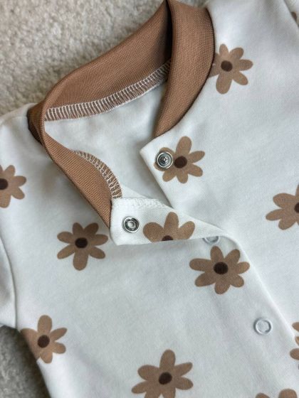 ❤ Чоловічок-пісочник, інтерлок. Принт - Шоколадна квіточка. Розмір - 68-74 (#44938062) ✓ Anna Konvert 2