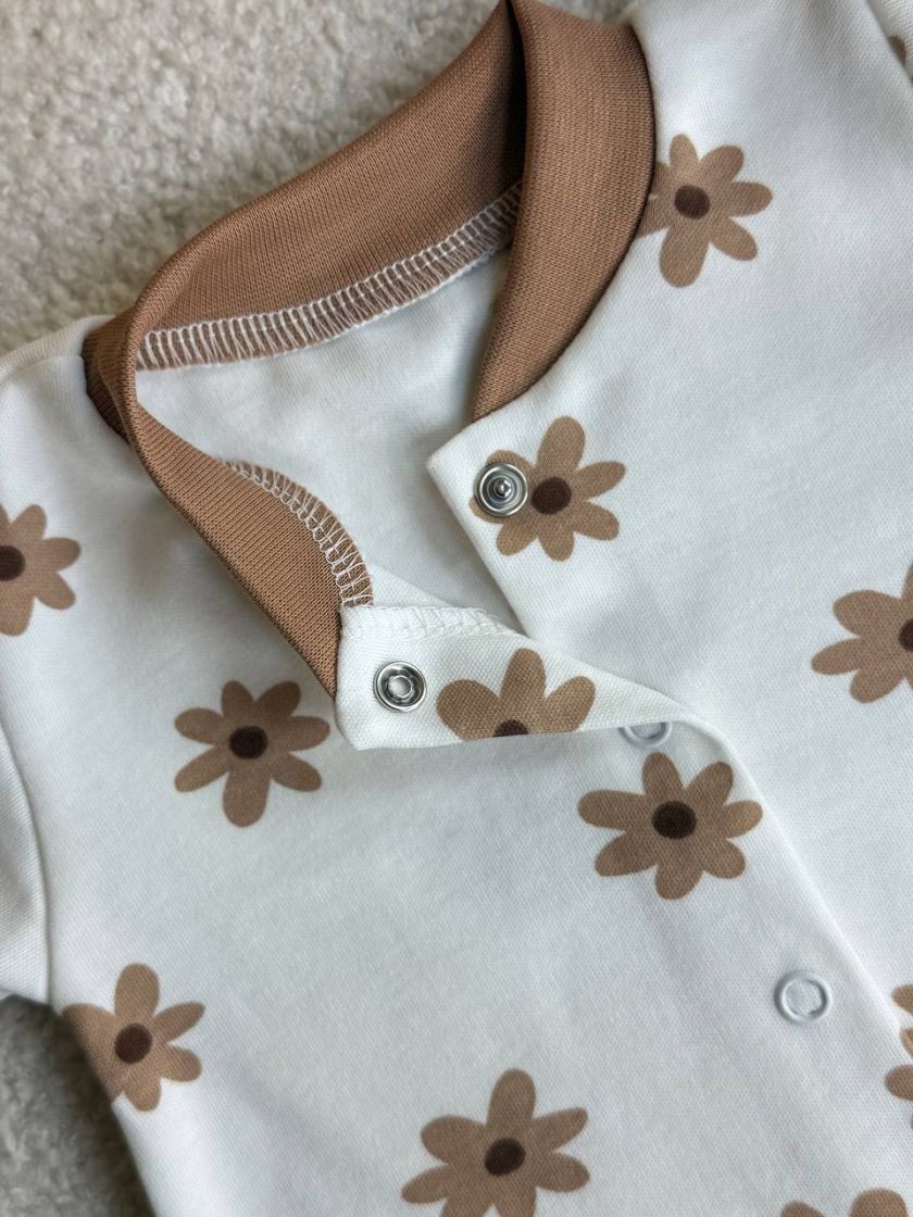 ❤ Чоловічок-пісочник, інтерлок. Принт - Шоколадна квіточка. Розмір - 68-74 (#44938062) ✓ Anna Konvert