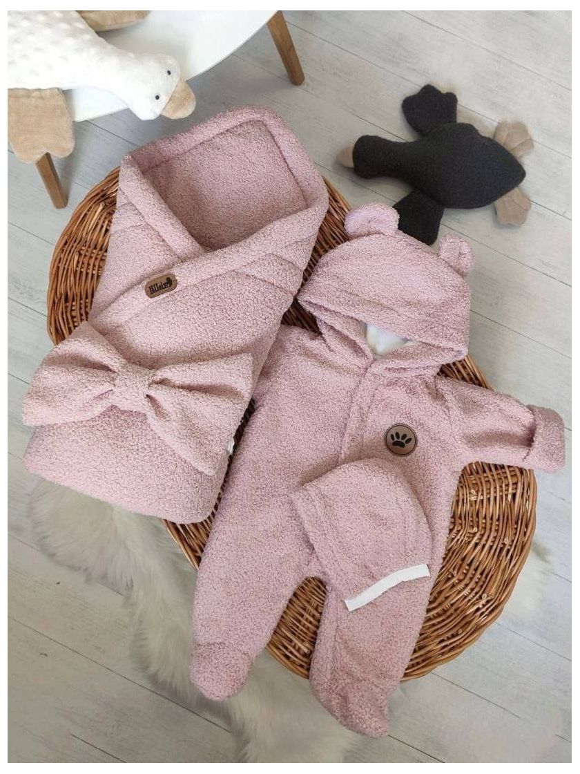 ❤ Демісезонний комбінезон з шапочкою, Тедді, 0-3 міс. Колір - Пильна троянда (#82260729) ✓ Anna Konvert