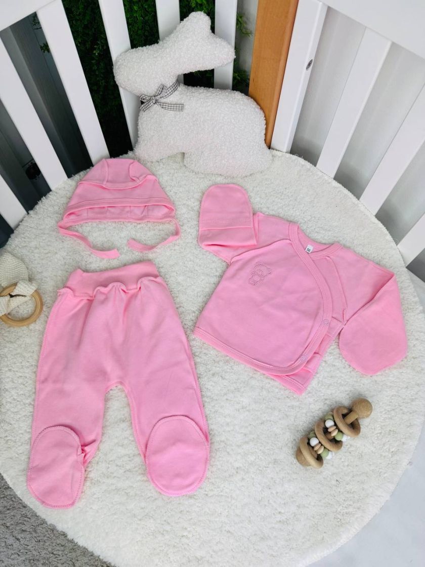 ❤ Комплект 3ка з сорочкою інтерлок 56см. Принт - Рожевий однотон (#27483282) ✓ Anna Konvert