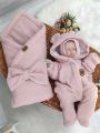 ❤ Демісезонний комбінезон з шапочкою, Тедді, 0-3 міс. Колір - Пильна троянда (#82260729) ✓ Anna Konvert