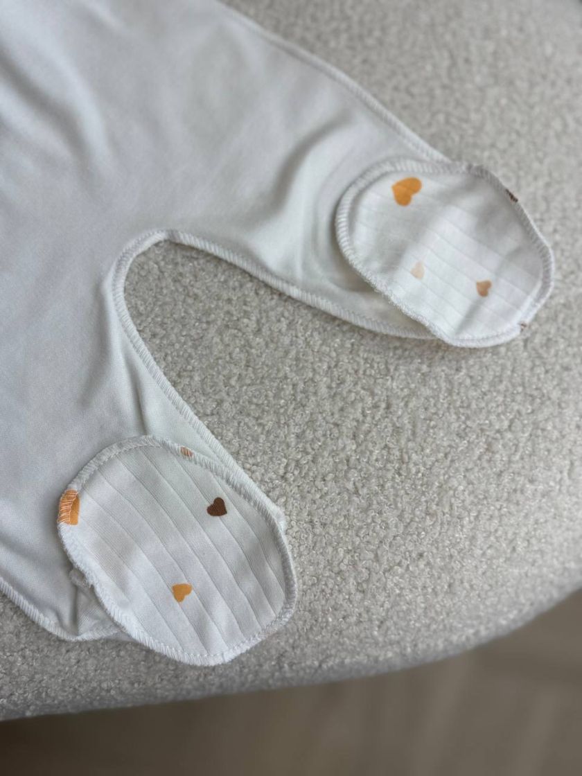 ❤ Комплект 3ка з боді, рубчик принт, Ромашка. Принт - Різні серця беж. Розмір - 56-62 (#92753908) ✓ Anna Konvert