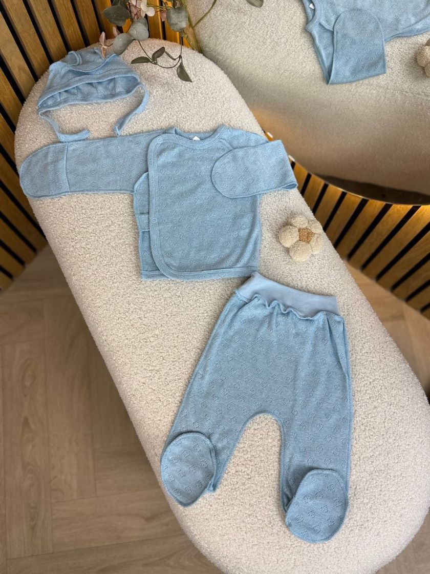 ❤ Комплект 3ка з сорочкою, перфорація. Колір - Блакитний (#46962855) ✓ Anna Konvert