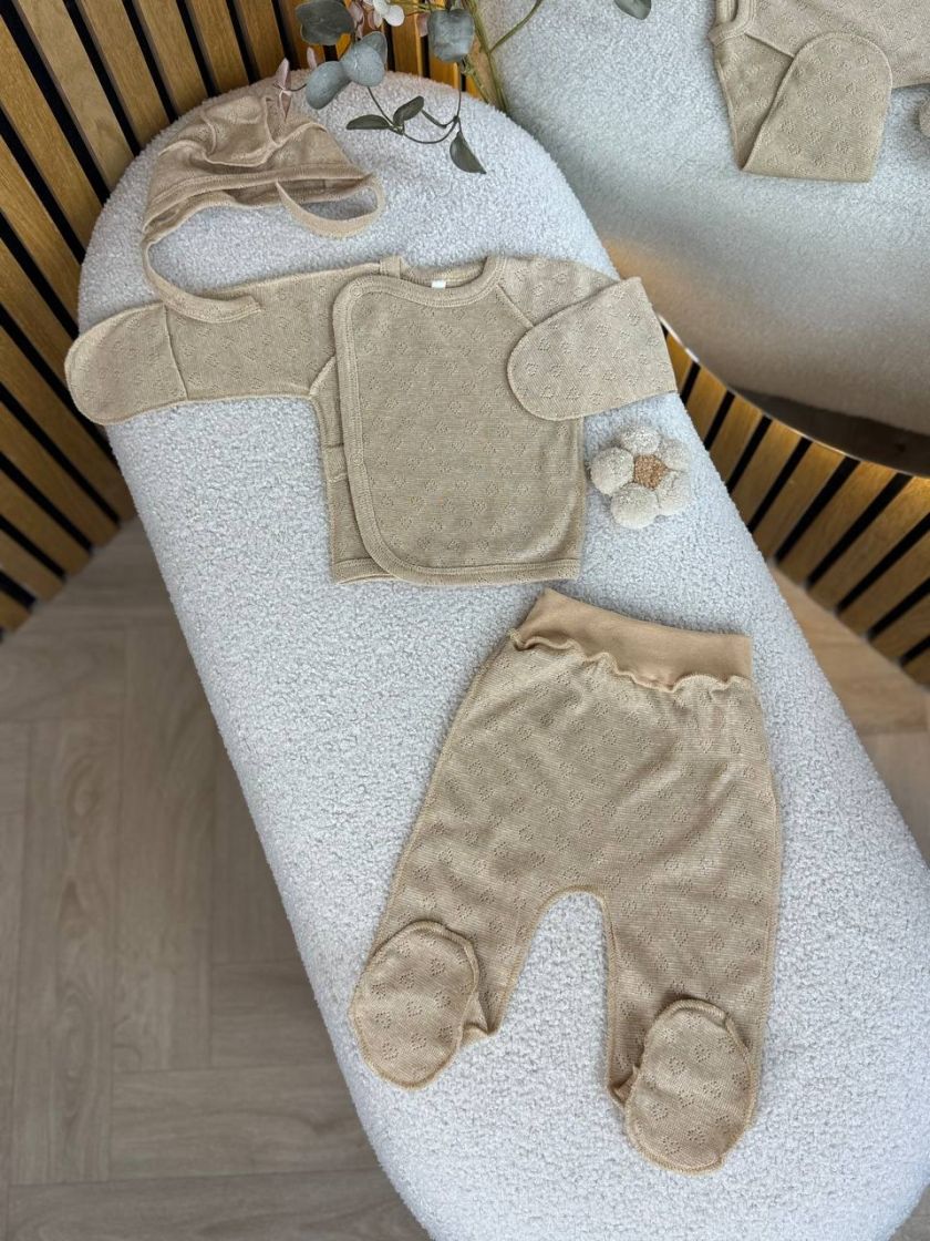 ❤ Комплект 3ка з сорочкою, перфорація. Колір - Кавовий (#25919015) ✓ Anna Konvert