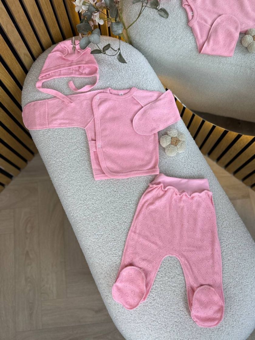 ❤ Комплект 3ка з сорочкою, перфорація. Колір - Рожевий (#55495609) ✓ Anna Konvert