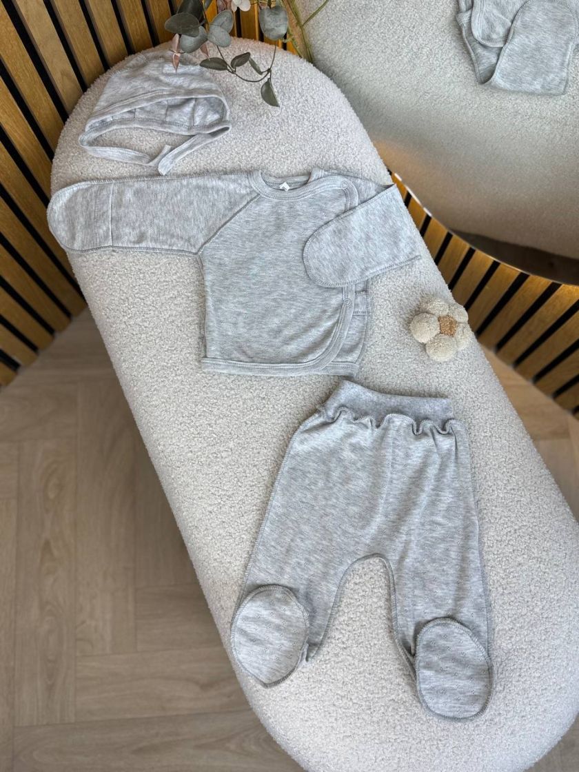 ❤ Комплект 3ка з сорочкою, перфорація. Колір - Сірий (#87346285) ✓ Anna Konvert