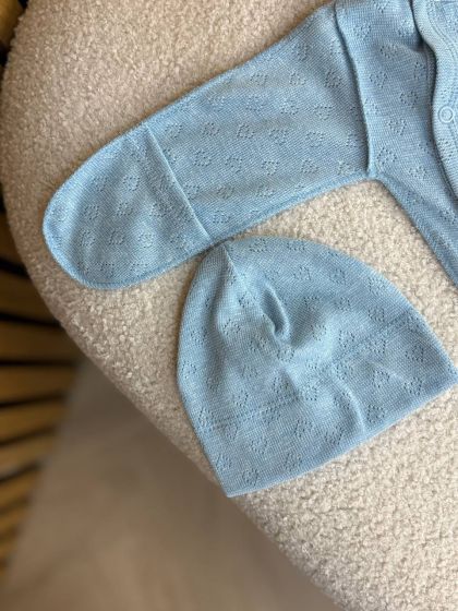 ❤ Комплект 3ка з боді, перфорація. Колір - Блакитний (#56967648) ✓ Anna Konvert 2