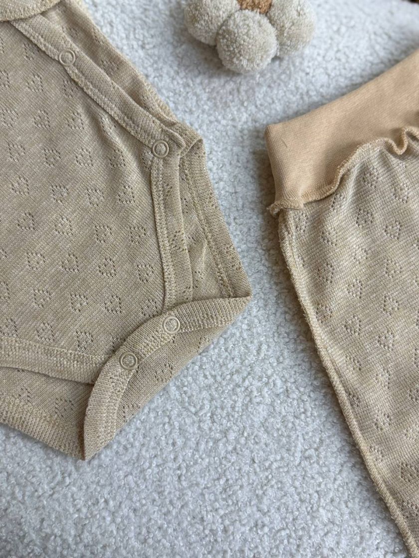 ❤ Комплект 3ка з боді, перфорація. Колір - Кавовий (#25377976) ✓ Anna Konvert