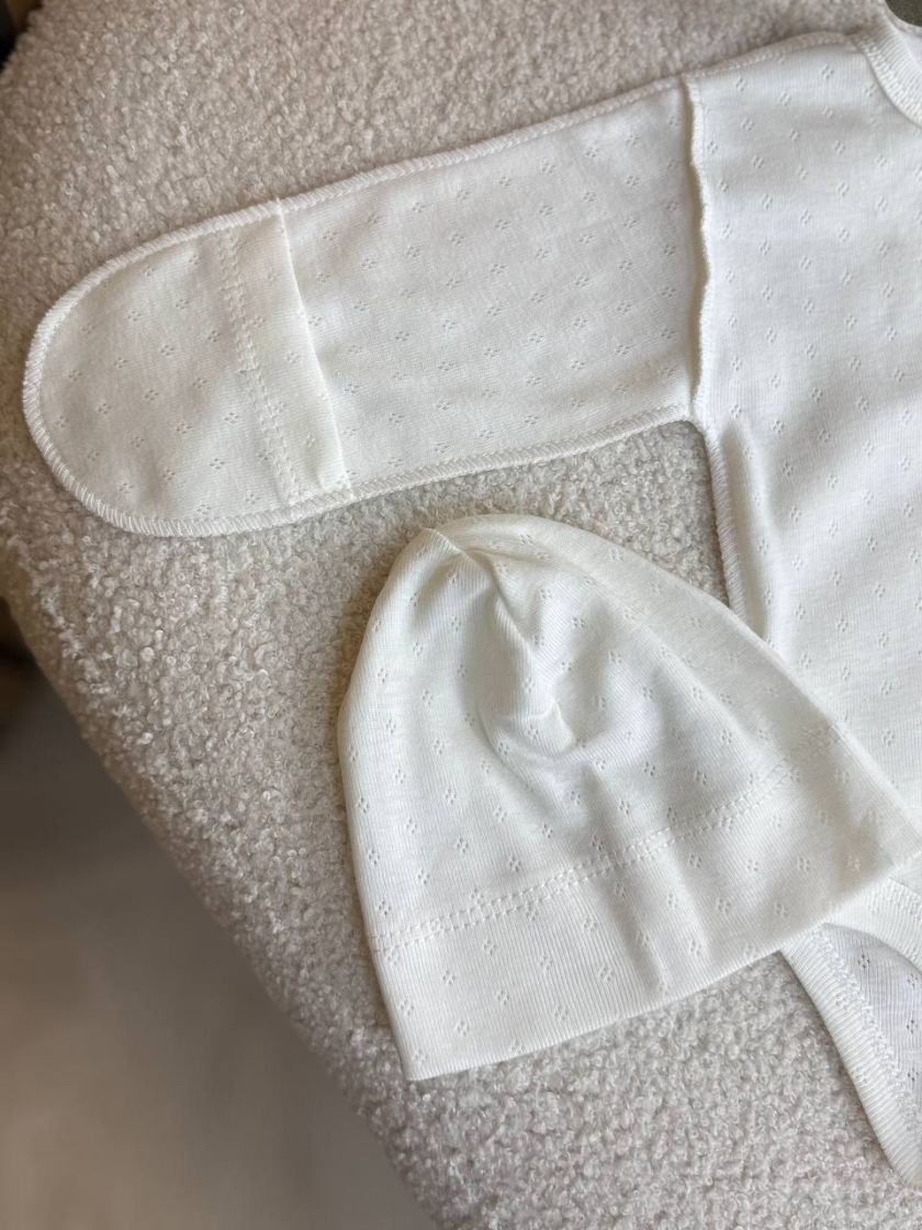 ❤ Комплект 3ка з боді, перфорація. Колір - Молочний (#62490476) ✓ Anna Konvert