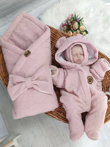 ❤ Демісезонний конверт плед Тедді, 80*80см. Колір - Пильна троянда (#51216861) ✓ Anna Konvert 2