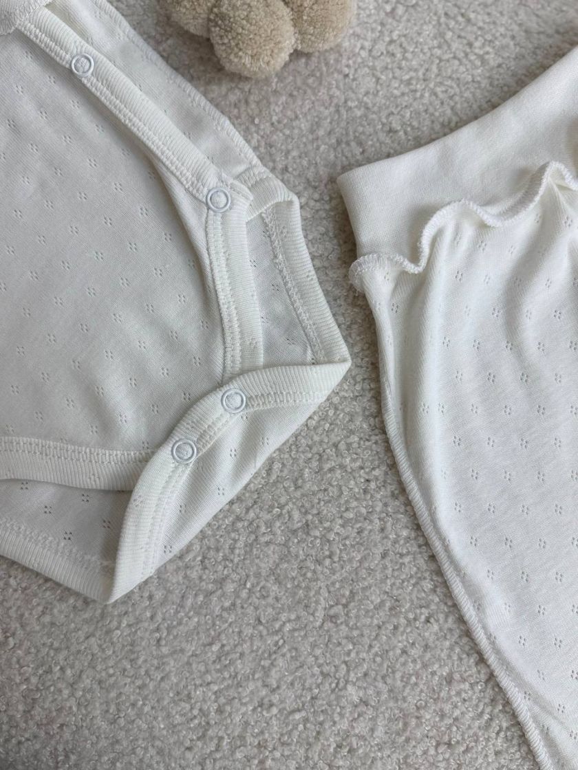 ❤ Комплект 3ка з боді, перфорація. Колір - Молочний (#62490476) ✓ Anna Konvert