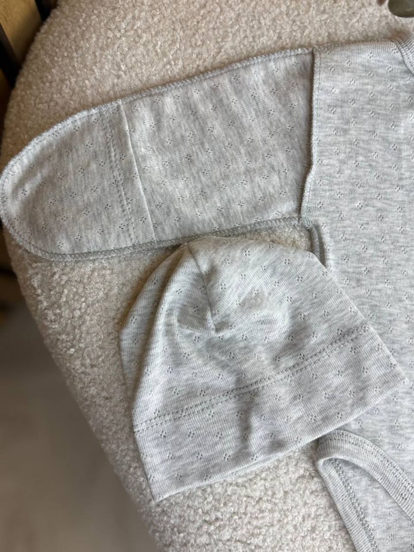 ❤ Комплект 3ка з боді, перфорація. Колір - Сірий (#74459072) ✓ Anna Konvert