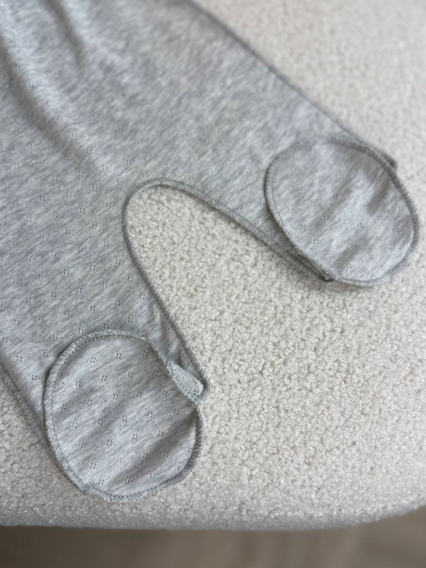 ❤ Комплект 3ка з боді, перфорація. Колір - Сірий (#74459072) ✓ Anna Konvert