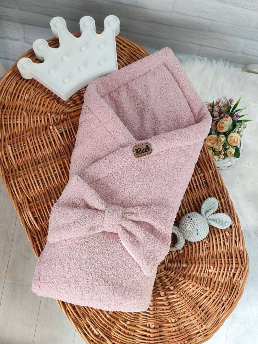 ❤ Демісезонний конверт плед Тедді, 80*80см. Колір - Пильна троянда (#51216861) ✓ Anna Konvert