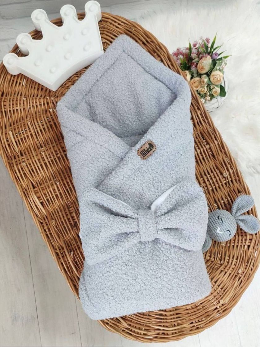 ❤ Демісезонний конверт плед Тедді, 80*80см. Колір - Сірий (#32964171) ✓ Anna Konvert