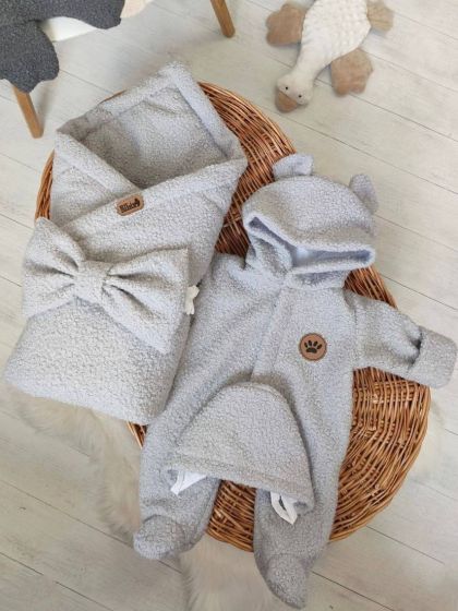 ❤ Демісезонний конверт плед Тедді, 80*80см. Колір - Сірий (#32964171) ✓ Anna Konvert 2