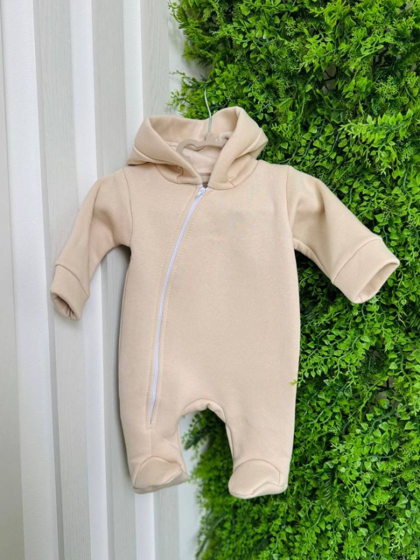 ❤ Ромпер, на флісі трьохнитка до +10 градусів.. Колір - Бежевий. Розмір - 68-74 см (#90518092) ✓ Anna Konvert