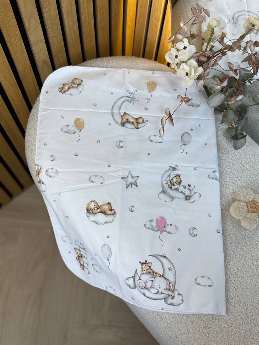 ❤ Пелюшки непромакаючі 80*50см. Принт - Сплячі звірі на хмаринках, з кульками (#67501506) ✓ Anna Konvert