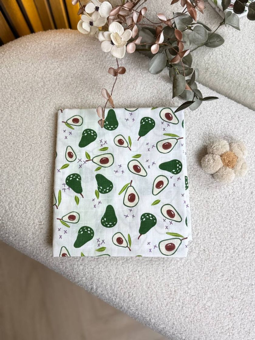 ❤ Пелюшки муслінові двошарові. Принт - Авокадо (#66379154) ✓ Anna Konvert