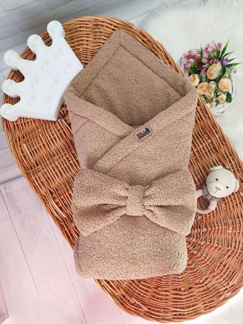 ❤ Демісезонний конверт плед Тедді, 80*80см. Колір - Шоколадний (#10887283) ✓ Anna Konvert