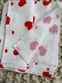 ❤ Пелюшки муслінові двошарові. Принт - Великі червоні серця (#33680001) ✓ Anna Konvert