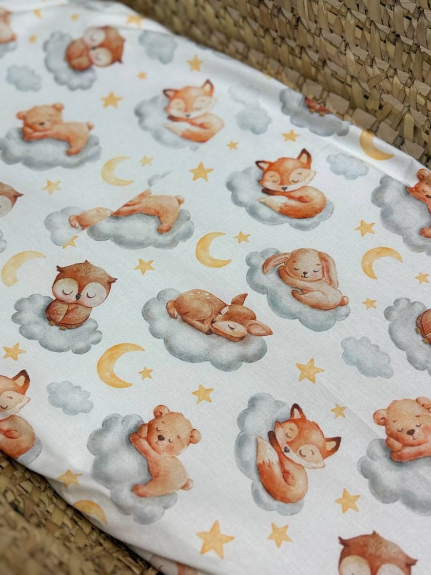 ❤ Простирадло непромакаюче у візочок на гумці. Принт - Лисичка спляча на хмаринці (#91726238) ✓ Anna Konvert