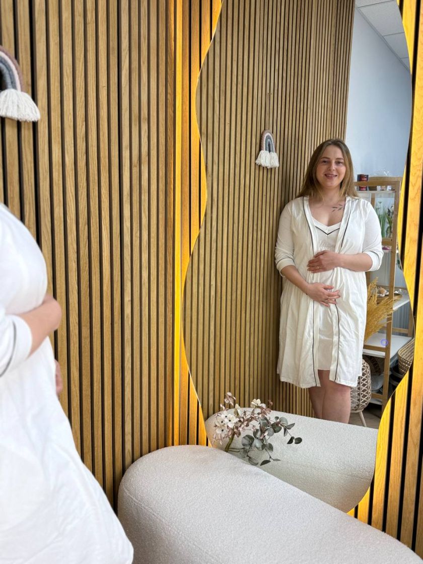 ❤ Комплект сорочка та халат для годування, 52-54 "Кант". Колір - Білий з шоколадним кантом (#50449119) ✓ Anna Konvert