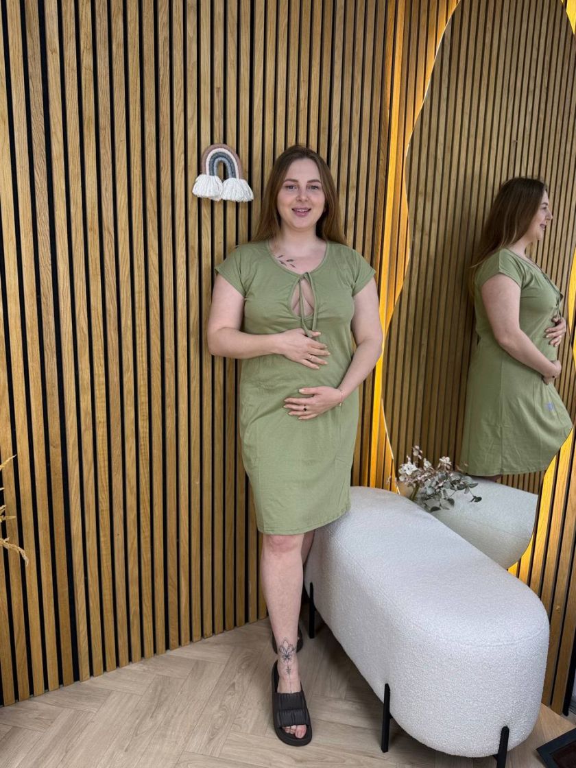 ❤ Сорочка на пологи бавовняна, 58-60р.. Колір - Оливковий (#41800493) ✓ Anna Konvert