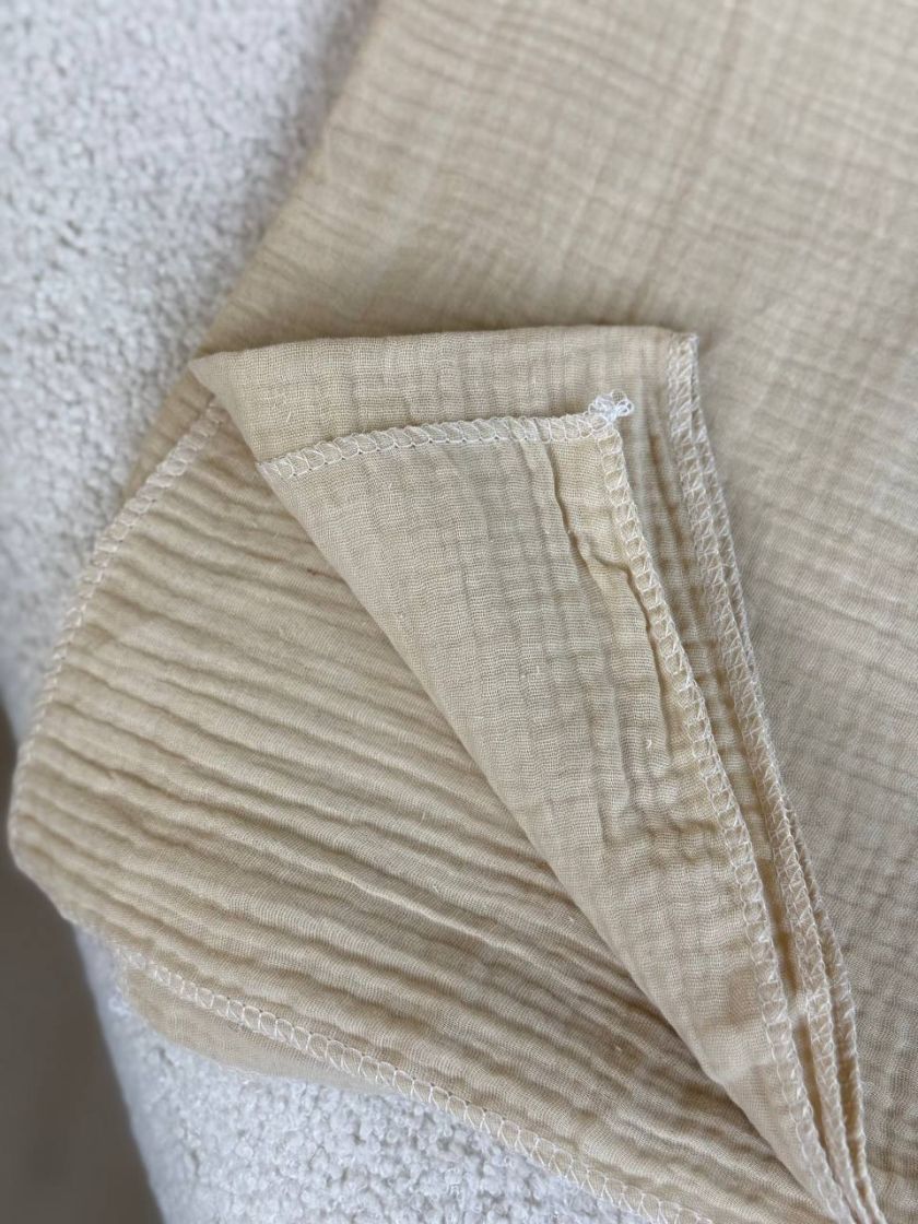 ❤ Пелюшки муслінові чотирьохшарові, жатка 70х100см. Принт - Бежевий однотон (#18792077) ✓ Anna Konvert